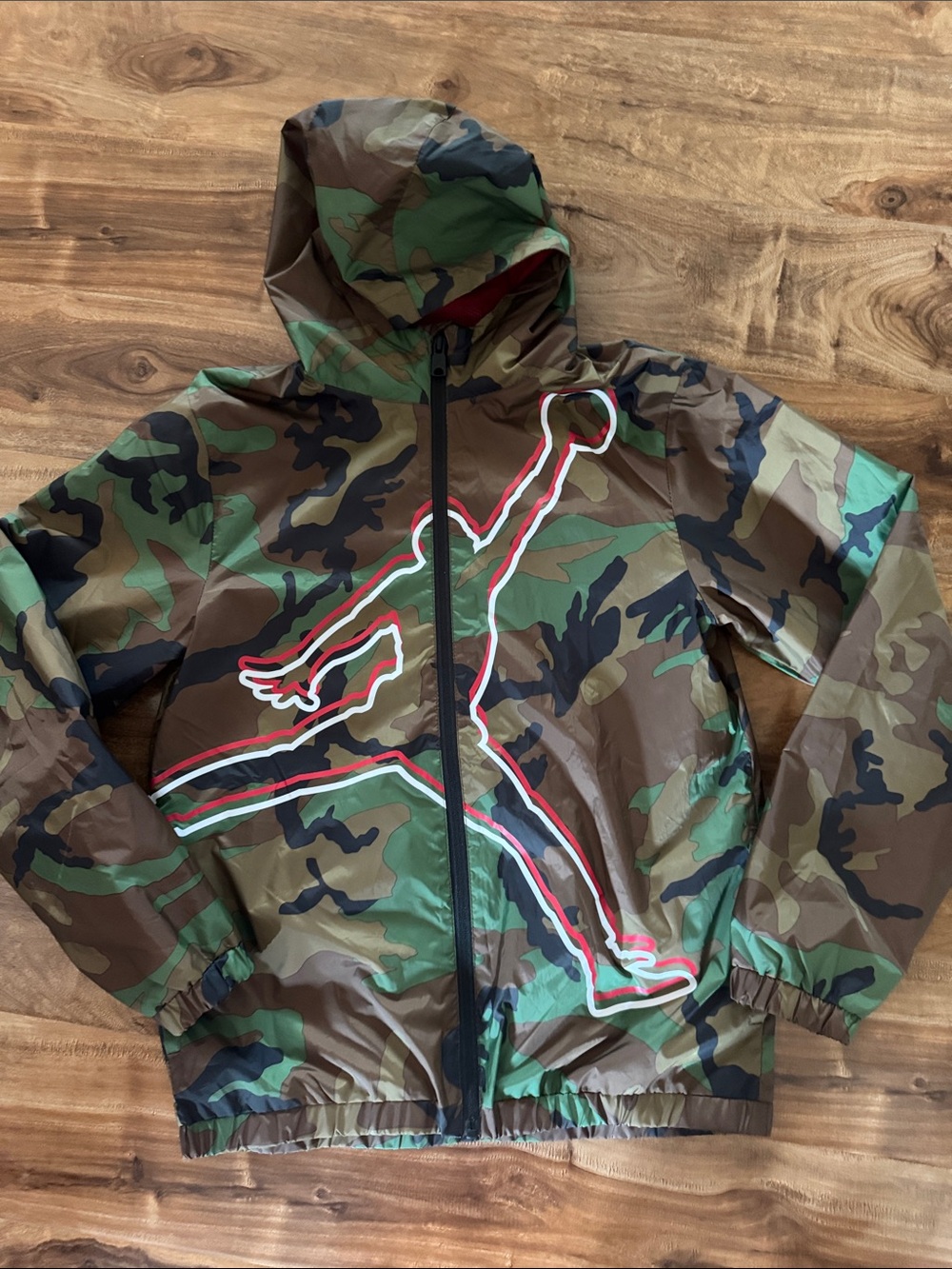 Air Jordan rain jacket with hood size large